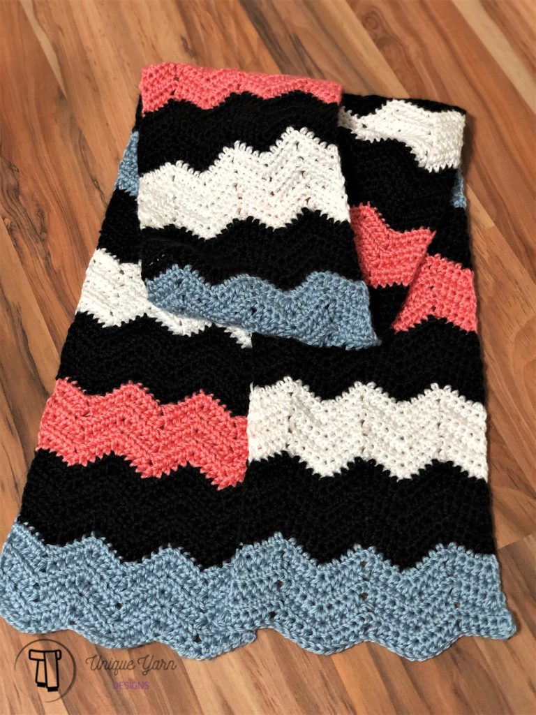 Soft Ripple Chevron Scarf Crochet Pattern Unique Yarn Designs