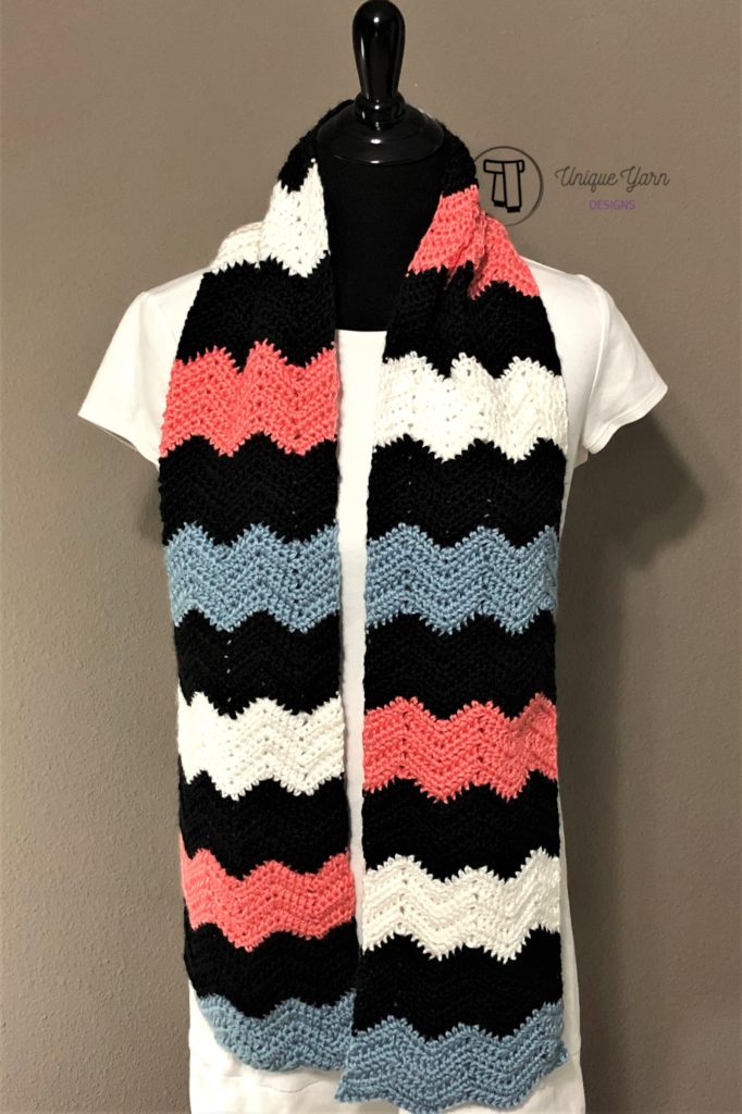 Soft Ripple Chevron Scarf Crochet Pattern Unique Yarn Designs